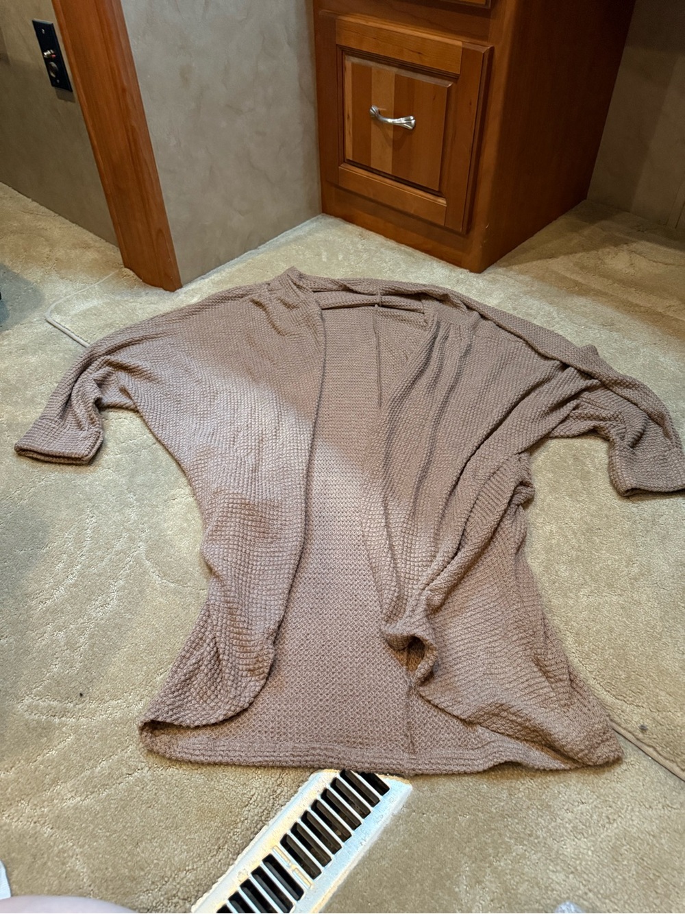 Women's Open-Front Waffle Knit Cardigan